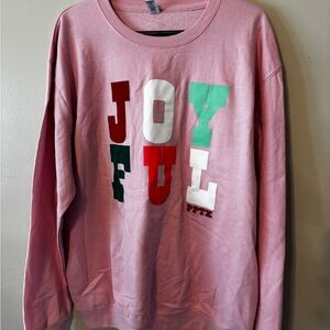 Vibrant Pink Joyful Crew Neck Sweater